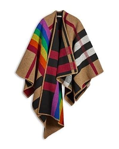 burberry nova check poncho cape|burberry rainbow vintage check poncho.